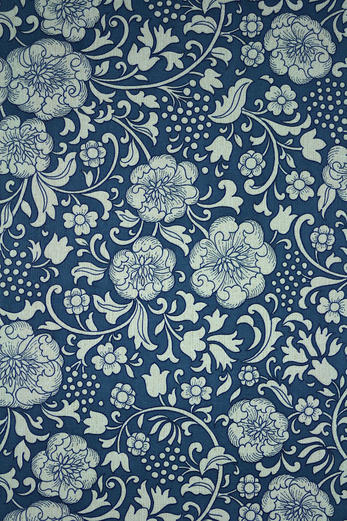 Dark Blue Floral Wallpaper