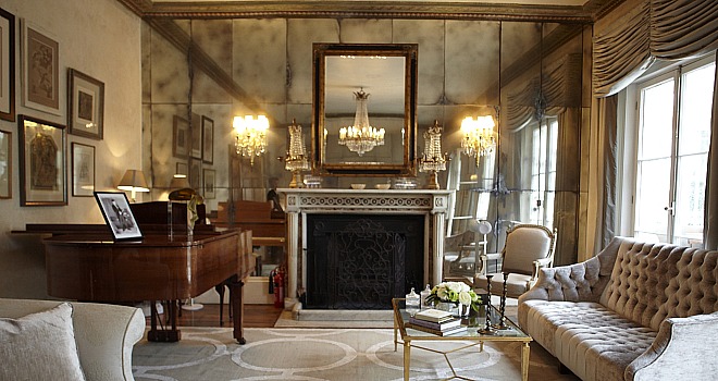 Antiqued Mirrored Feature Wall By Rupert Bevan