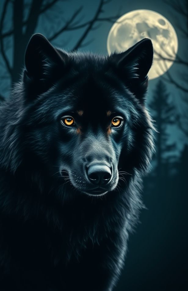 Cool Black Wolf Wallpaper