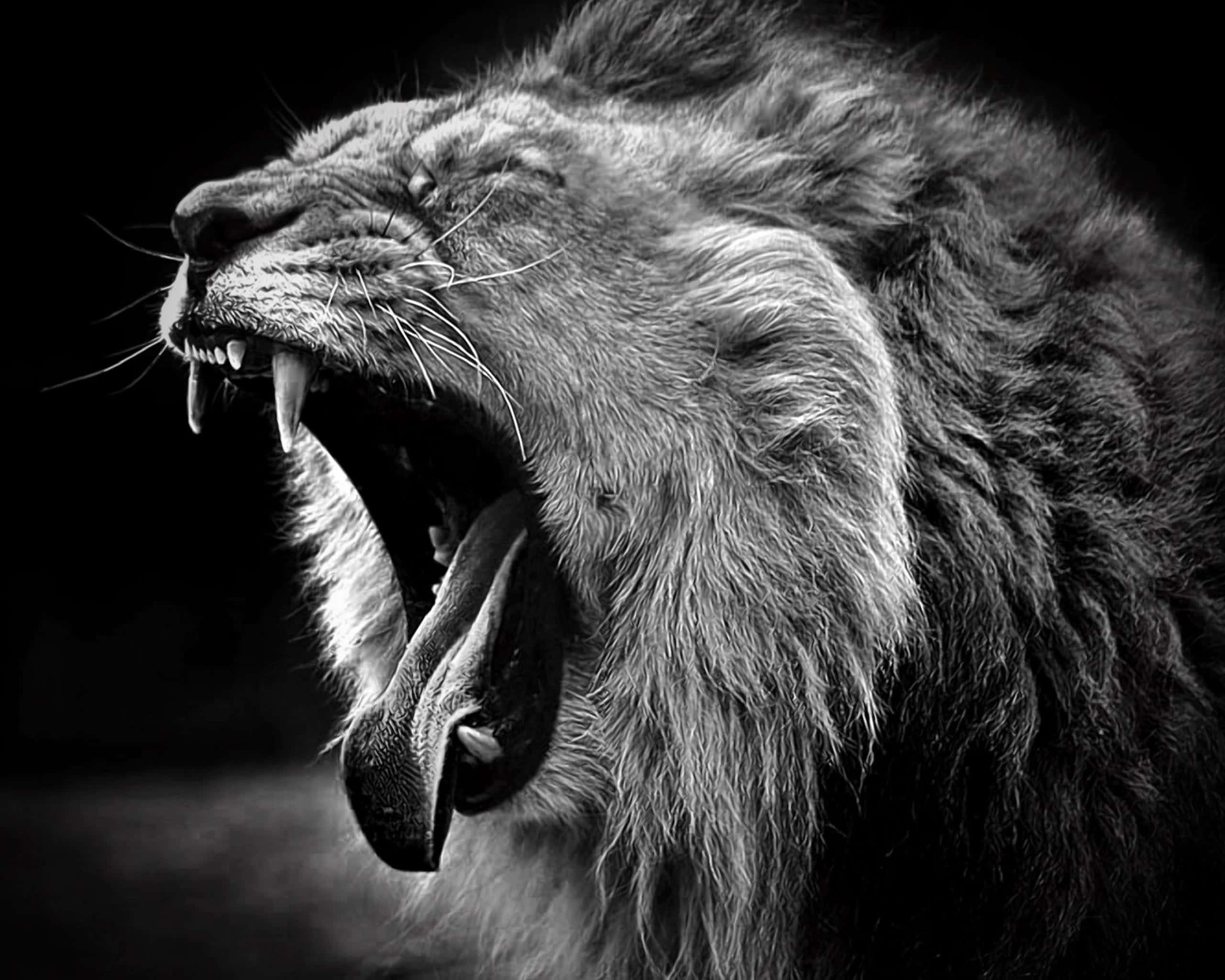 Black And White Lion Wallpaper