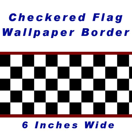 SAVE Checkered Flag Cars Nascar Wallpaper Border Inch Red