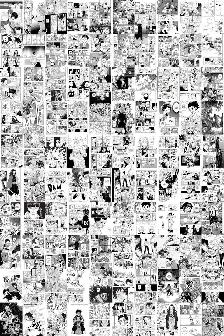 780pcs Anime Manga Panels Wall Collage Kit Black