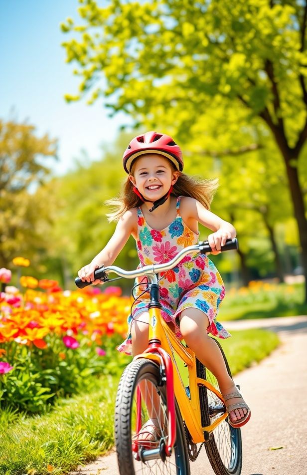 Girl And Bike Wallpaper