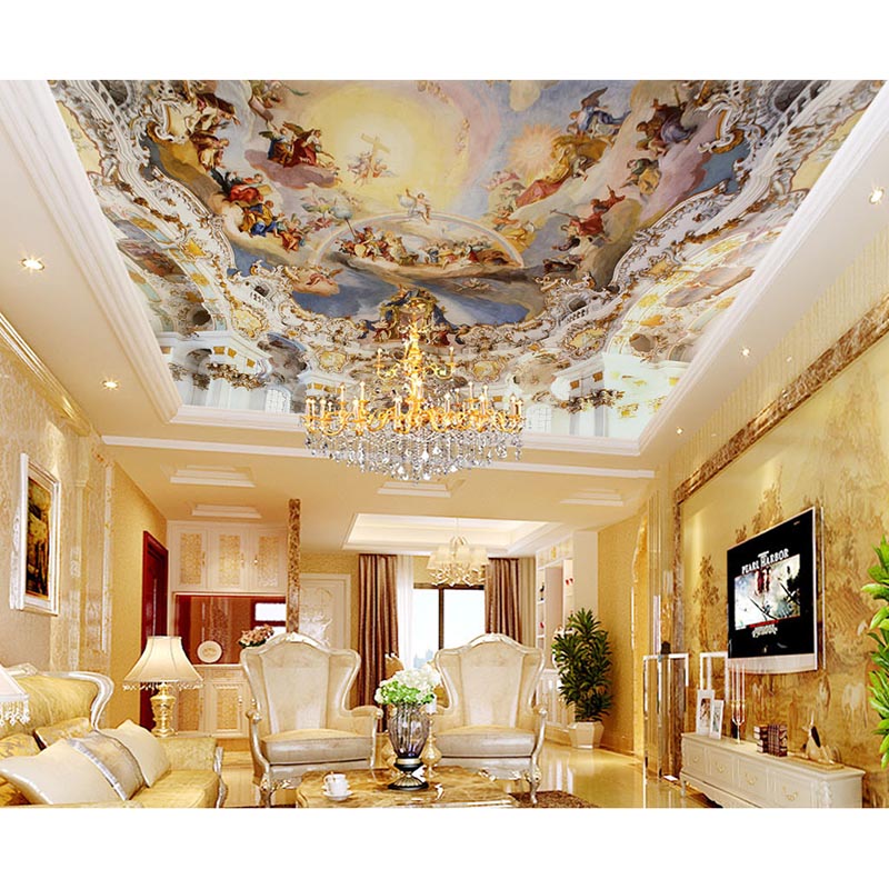 Luxury Room Decor 3d Royal Zenith Murals Ceiling Wallpaper Europe