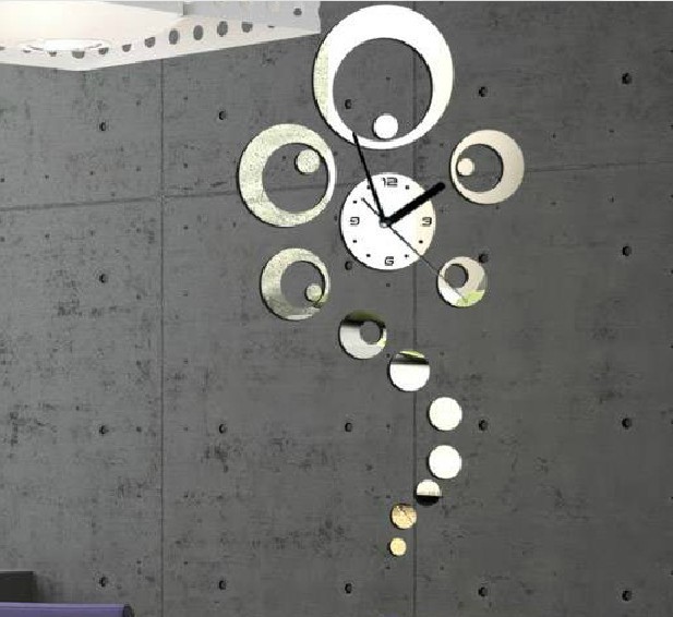 Free download wall clock modern design luxury mirror wall clock3d