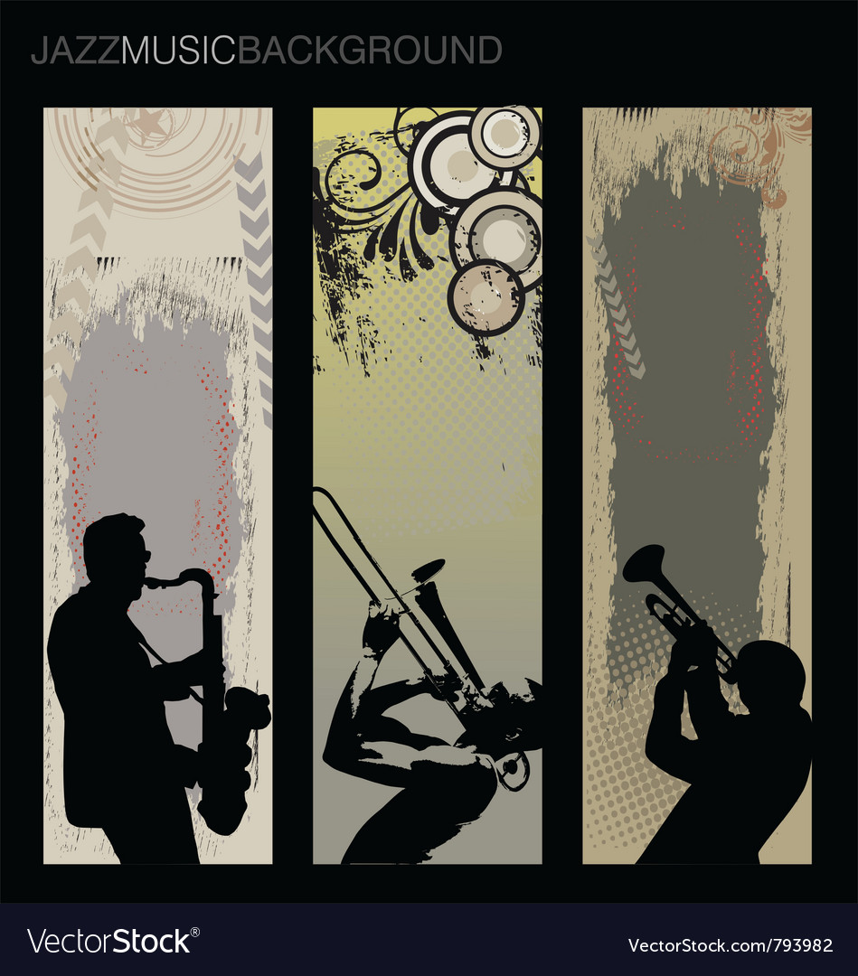 Jazz Music Background Set Royalty Vector Image