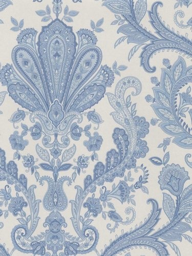 Blue And White Paisley Wallpaper Per Bolt Image Norwall