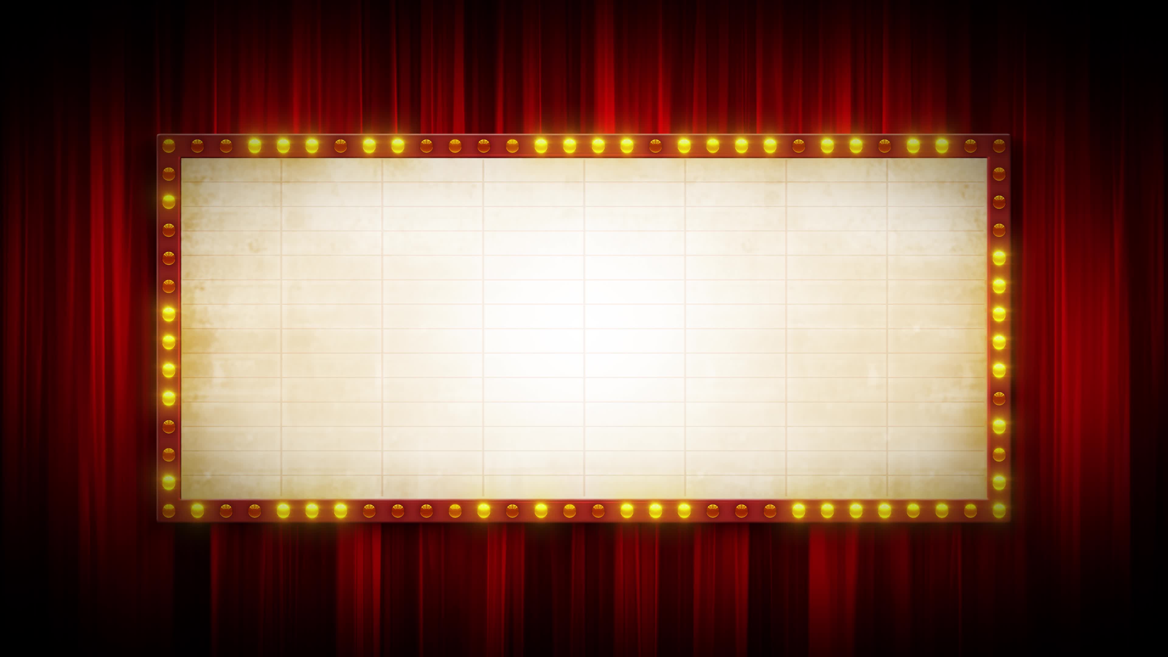 Broadway Cinema Background With Marquee Sign For Text And Red