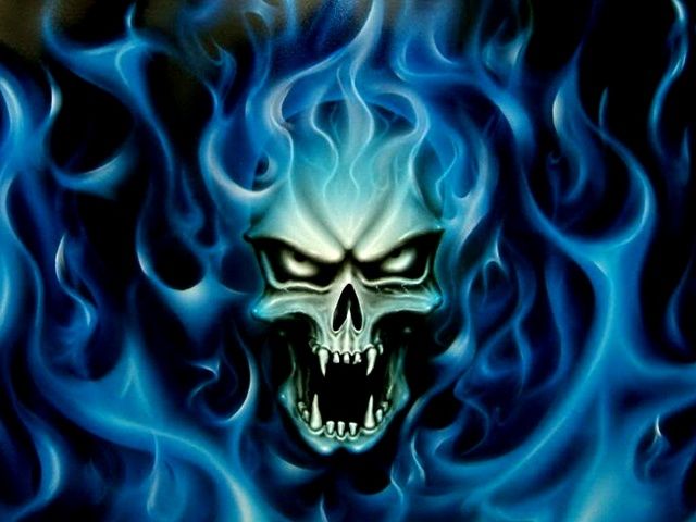 Related Pictures Skull Blue Fire Mobile Wallpaper