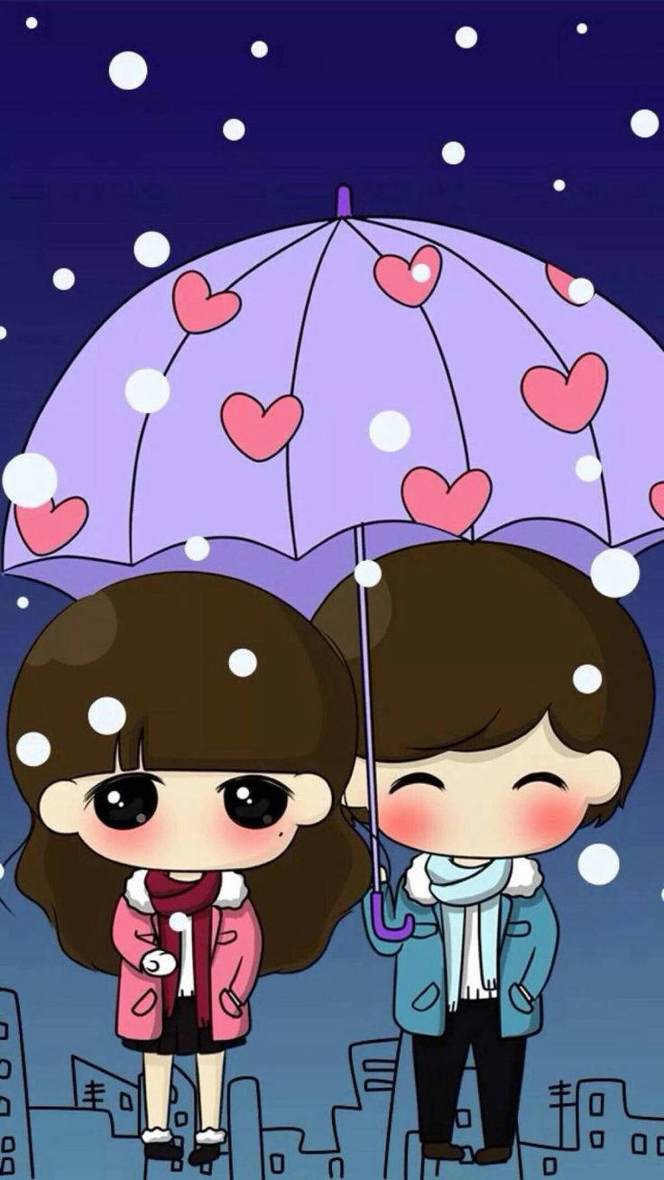 Cute Couples Cartoon Picture Wallpaper