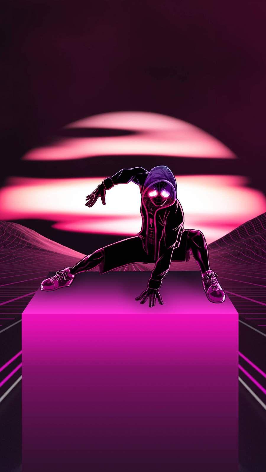 Neon Spider Man iPhone Wallpaper Marvel