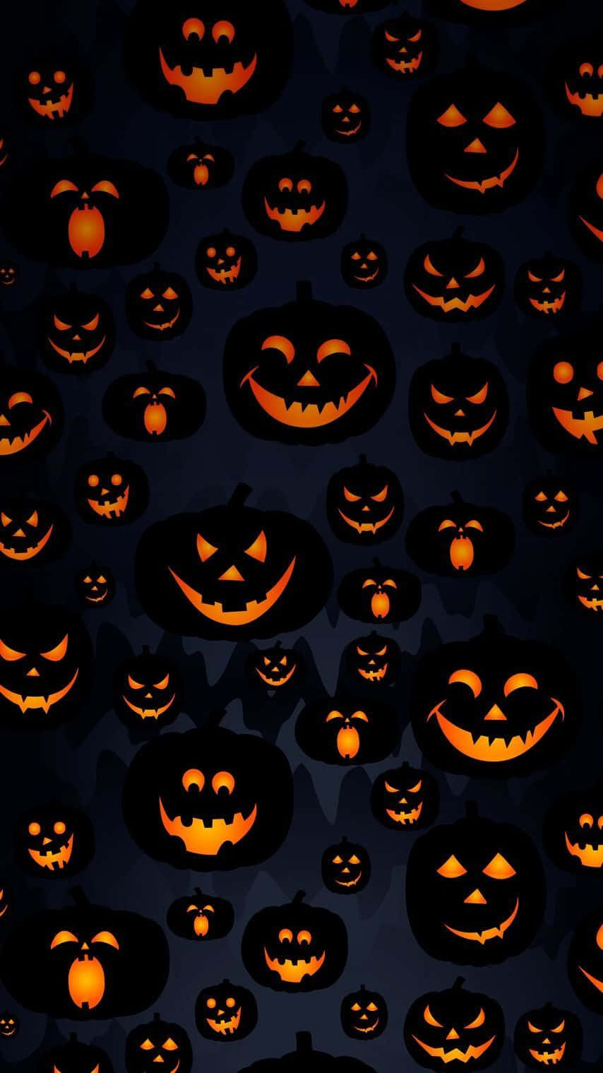 Dark Pumpkins Fall Halloween iPhone Wallpaper