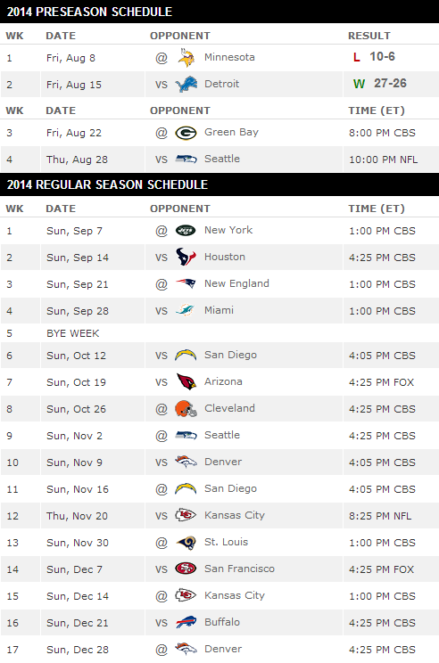 Norcal Sports Insider 2014 2015 Oakland Raiders Schedule