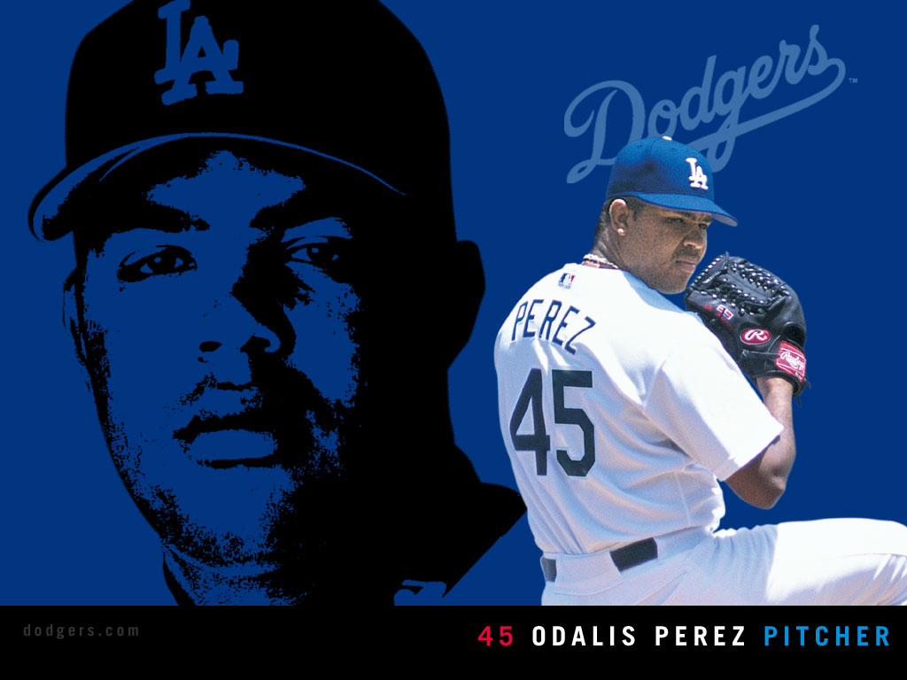 Free desktop wallpaper Pitcher Odalis Perez Baseball Los Angeles 1024x768