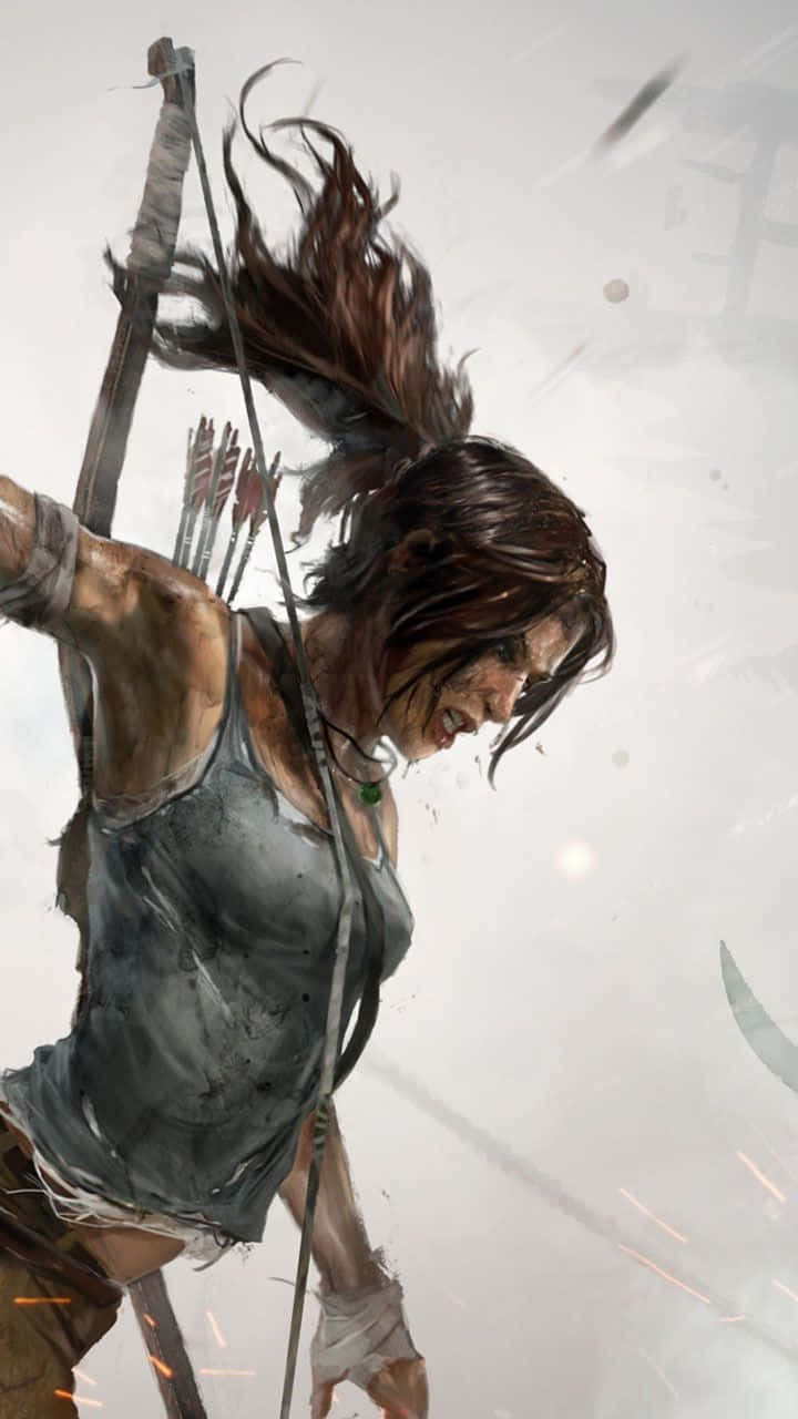Rise To The Challenge In iPhone Xs Of Tomb Raider Wallpaper