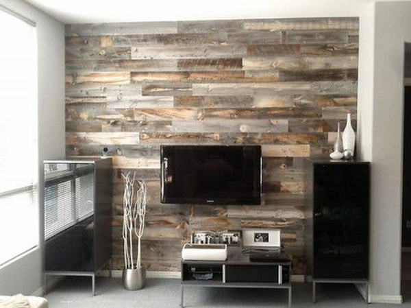 Wallpaper That Looks And Feels Like Weathered Wood Paneling