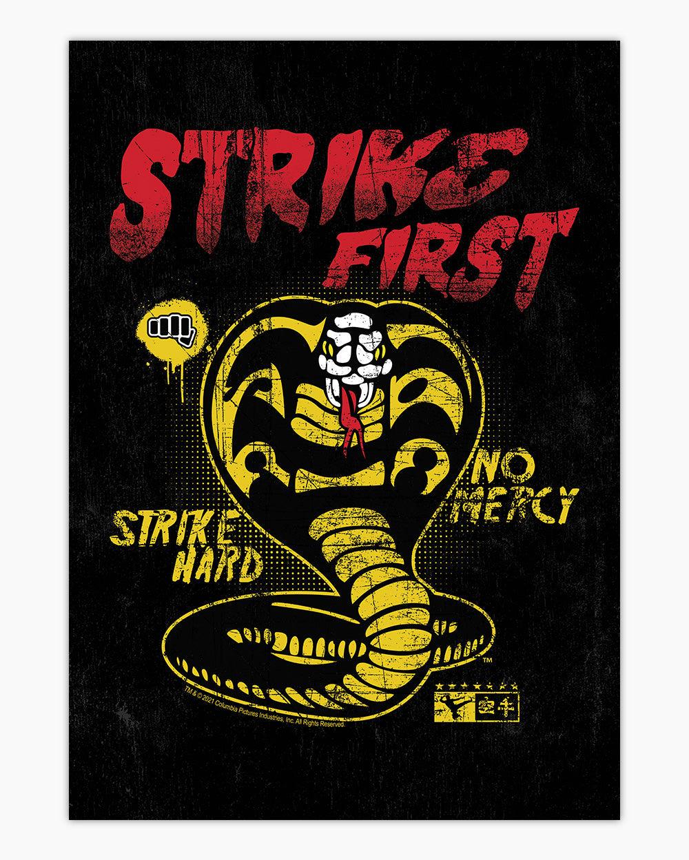 Strike First Art Print Official Cobra Kai Merch Threadheads