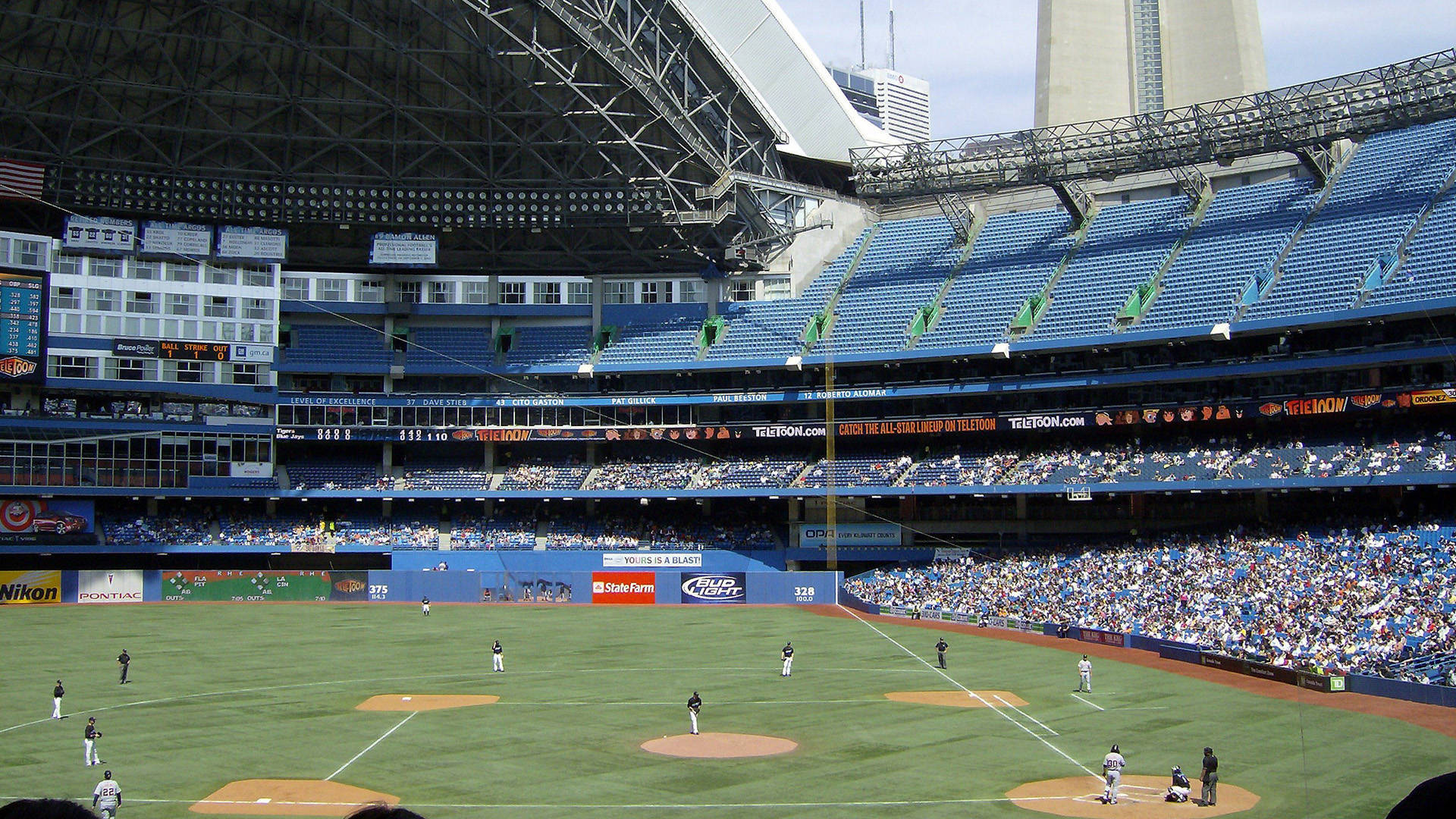Toronto City Baseball Game Stadium At Rogers Centre Wallpaper