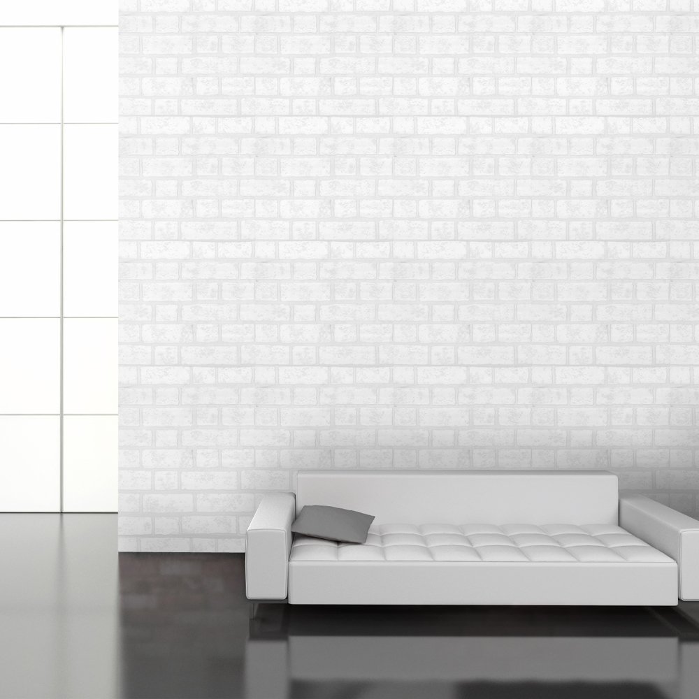 Wallpaper Pure Whites Brick Effect Designer Textured White