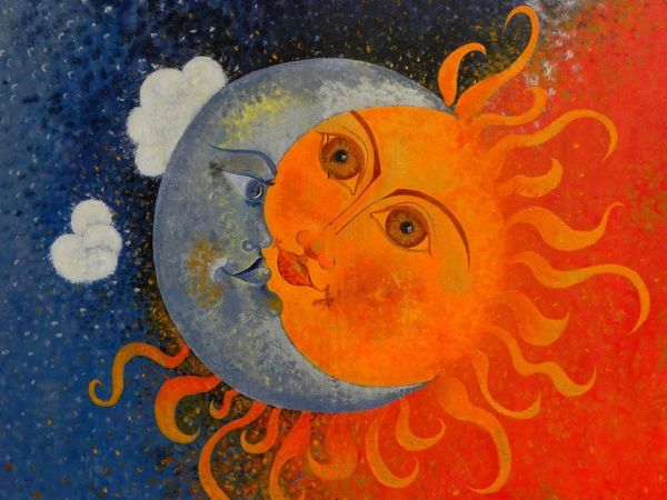 Sun Stars Moon Skyscapes Wallpaper