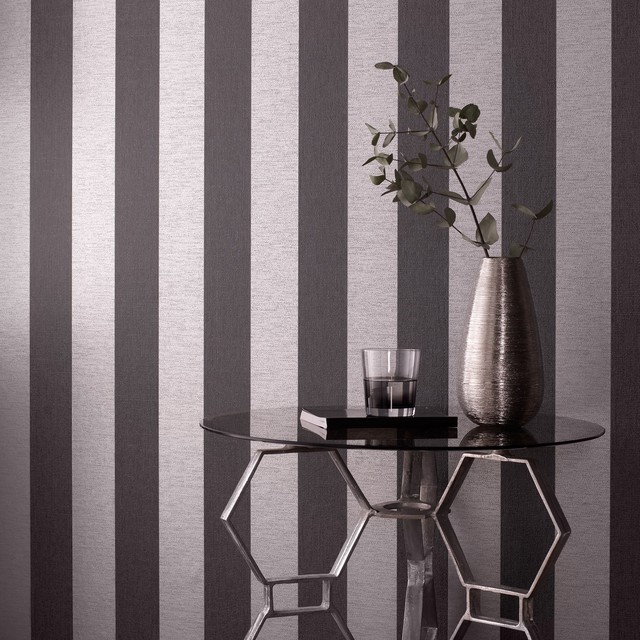 Ariadne Black Grey Modern Wallpaper By Graham Brown