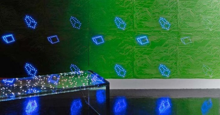 Ingo Maurer Unveils Innovative Geometric LED Wallpaper Inhabitat