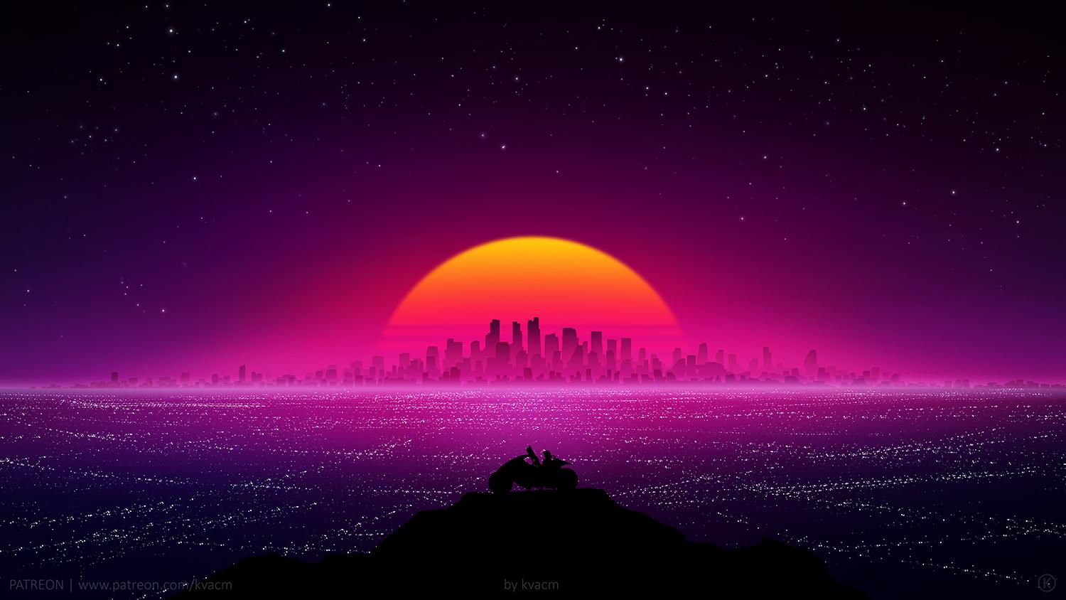 My Newest Outrun Art Sunset Or Sunrise It Doesn T Matter S