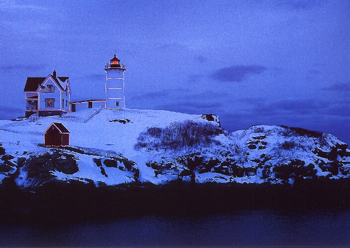 Christmas Lighthouse Photo