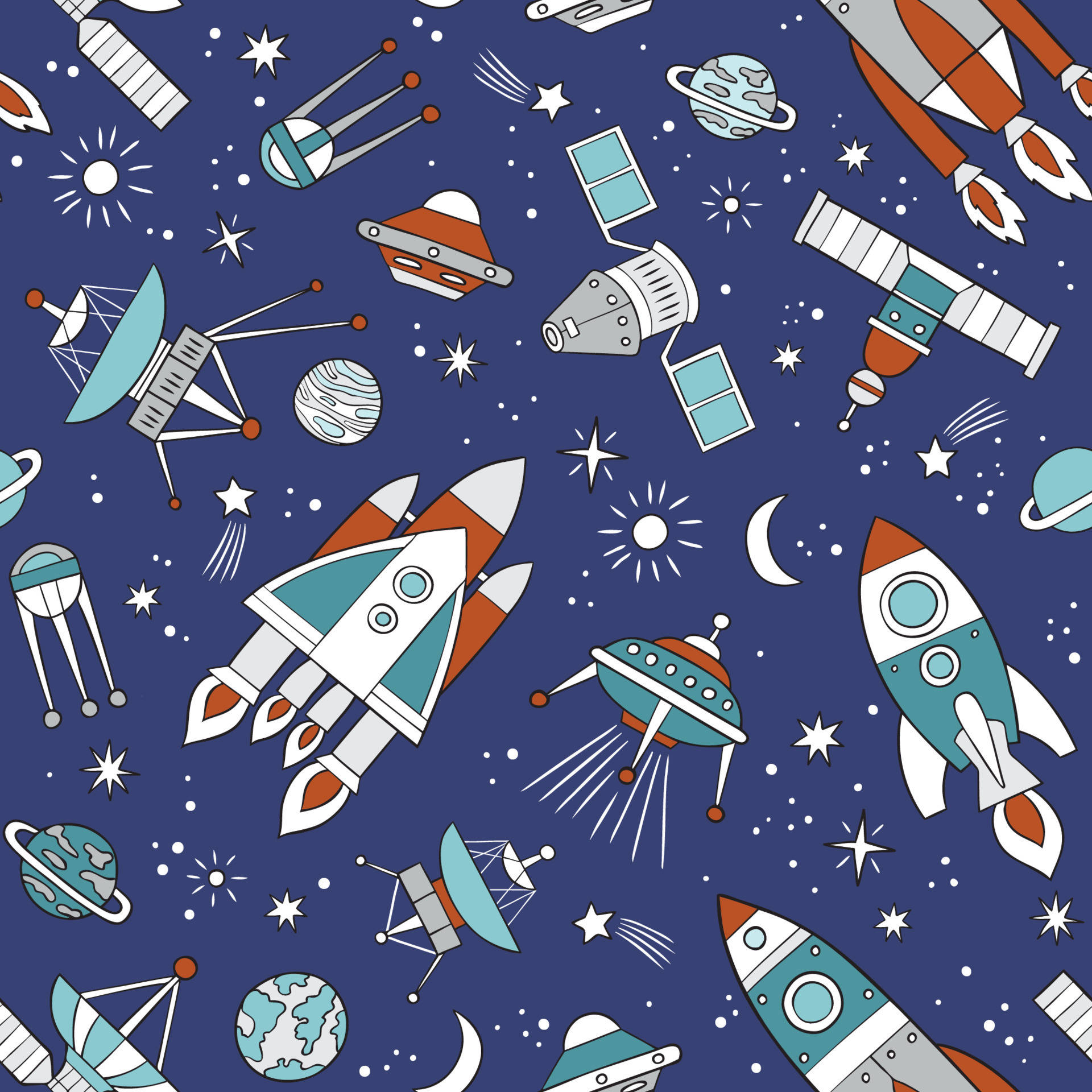 Retro Space Wallpaper