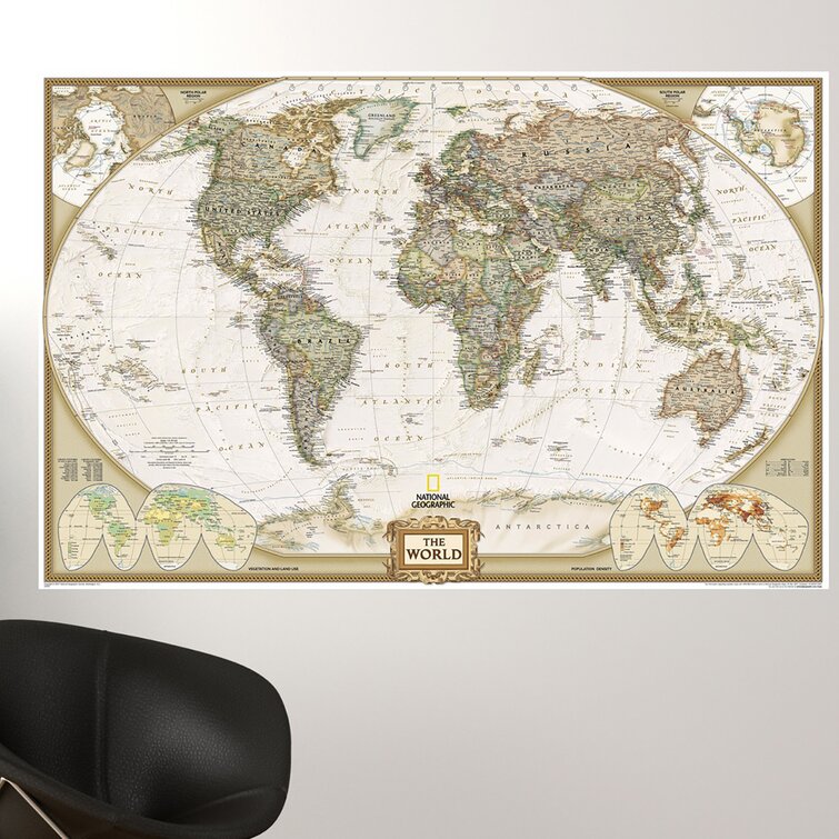 Woodymood National Geographic World Map Wall Mural Removable