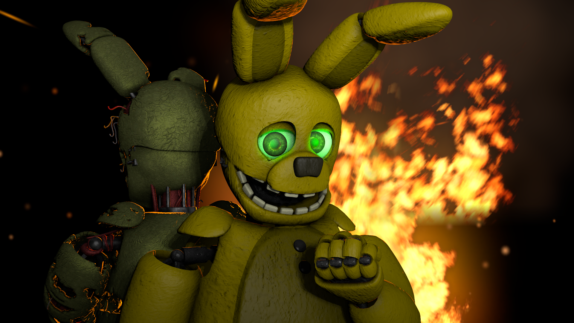 Springtrap And Springbonnie HD Wallpaper Background