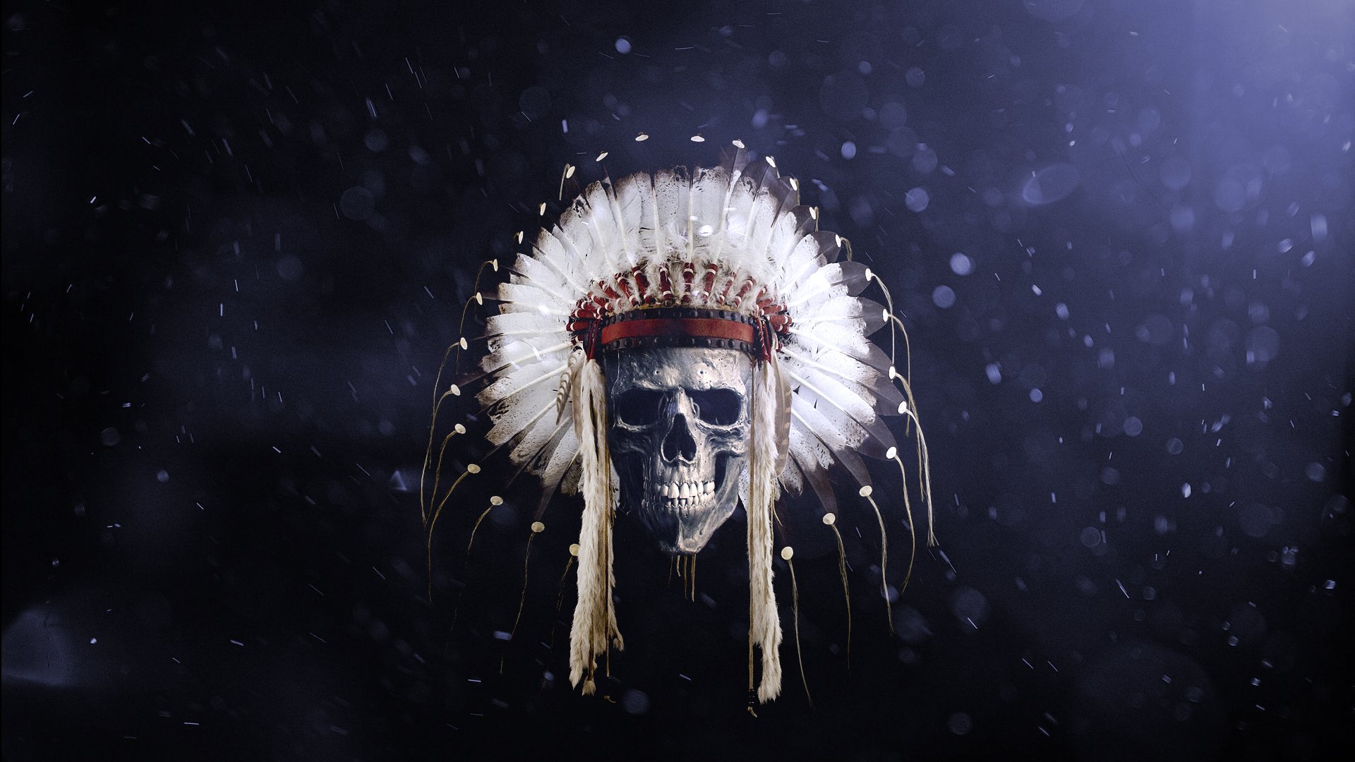 Feathers Skull Native American Clothing Headband Wallpaper HD