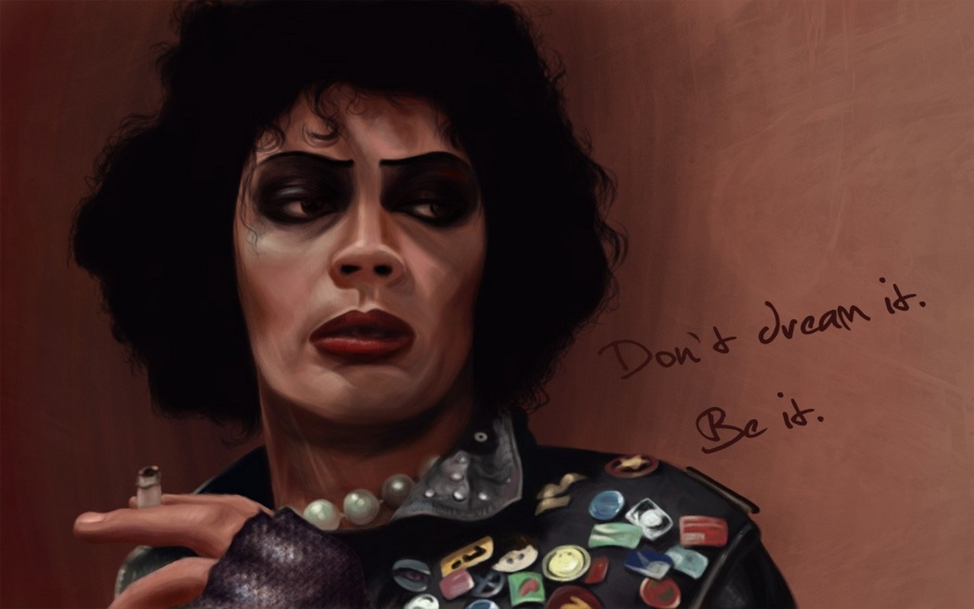 Rocky Horror Picture Show Tim Curry Cigarettes Wallpaper Art