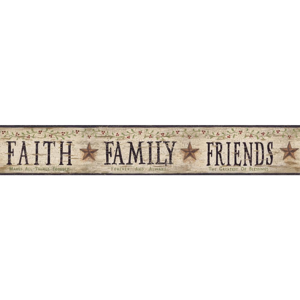 Faith Family Friends Wallpaper Border