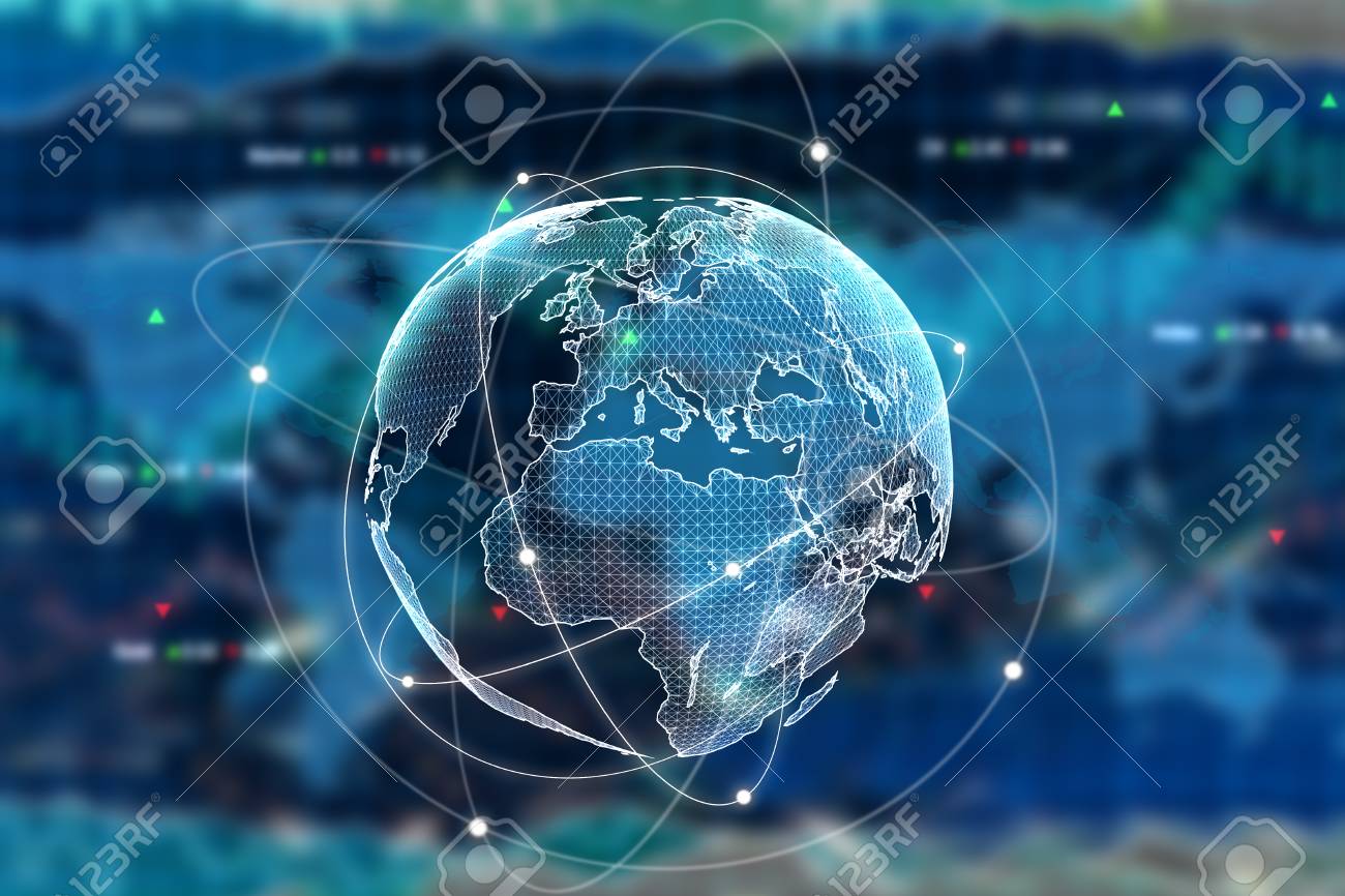 Digital Globe On Forex Background International Business Concept