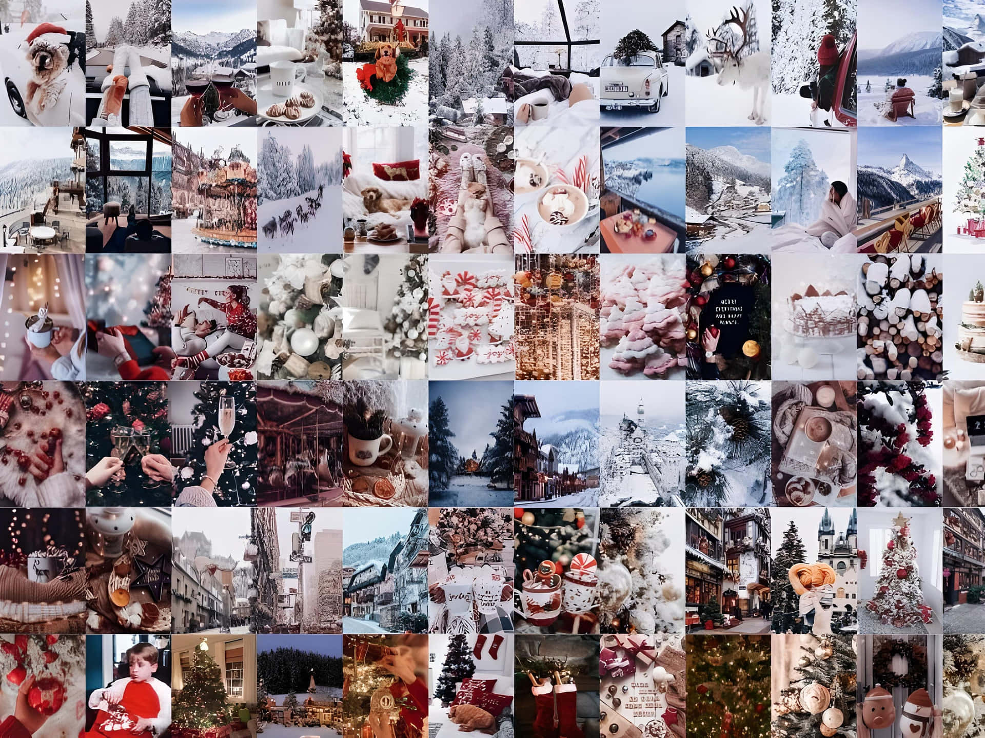 Winter Aesthetic Collage Wallpaper