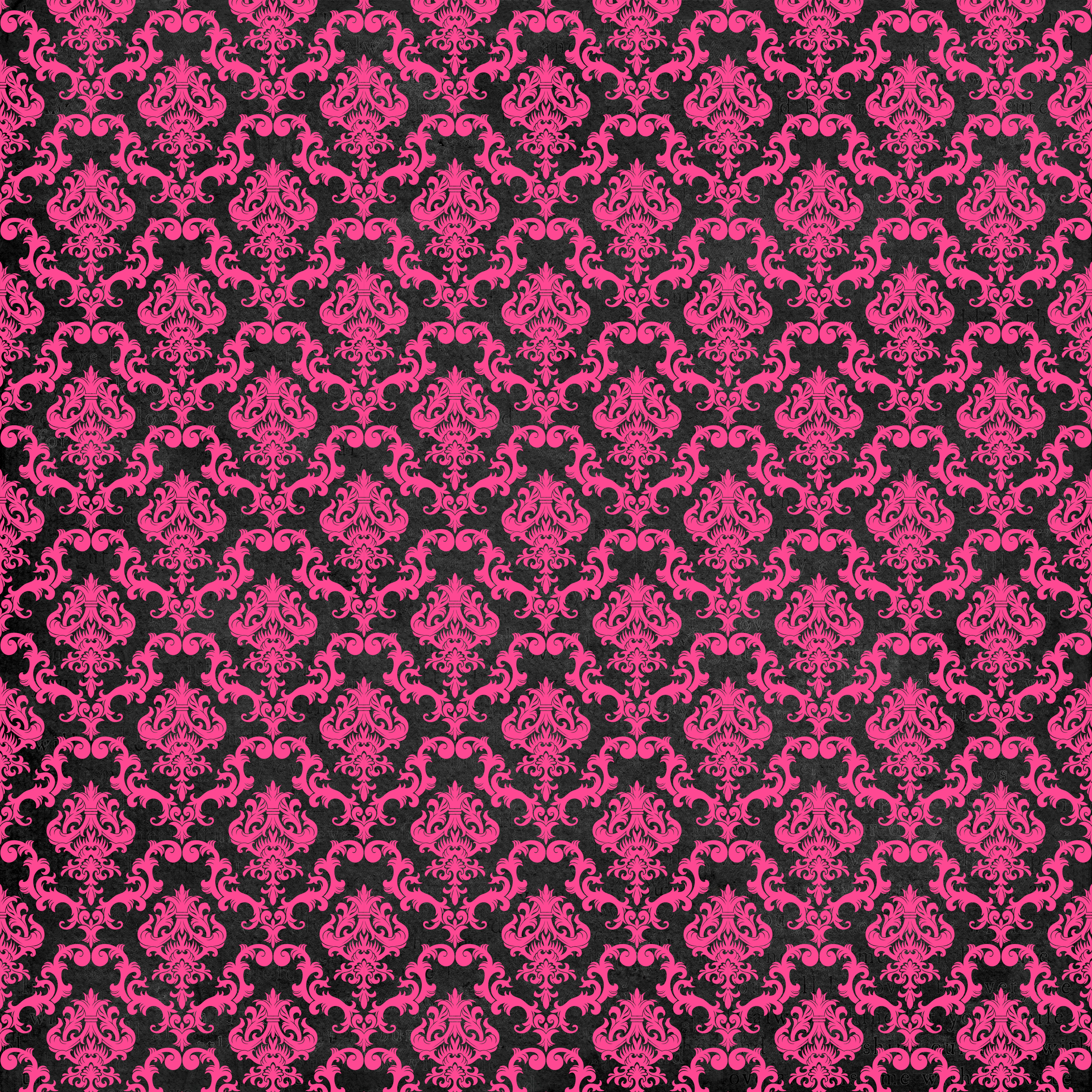 Pink Damask Wallpaper Black light pink damask jpg