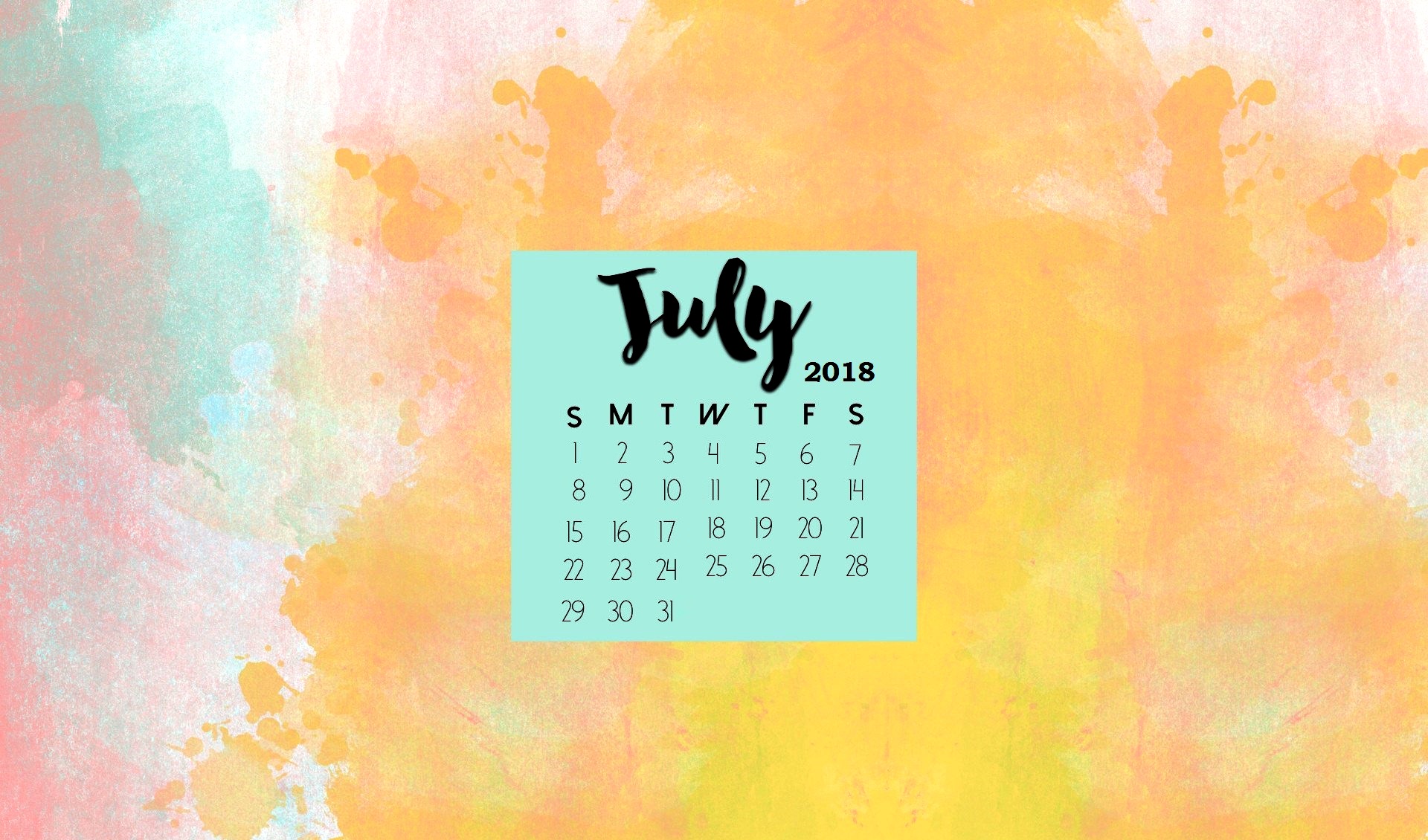 July Wallpaper Calendar For Desktop Laptop Mobile