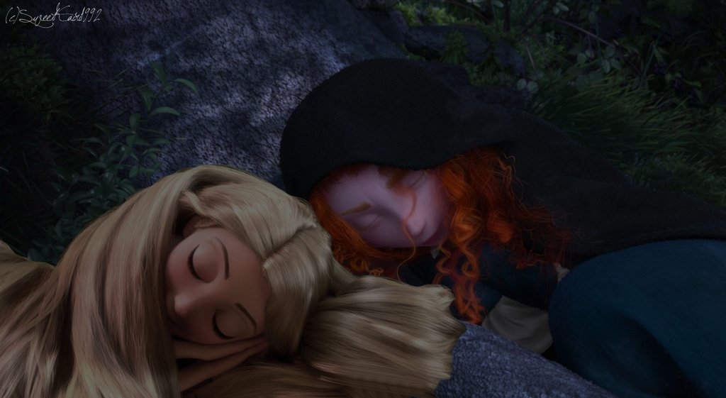 Merida And Rapunzel Sleeping By Jarida