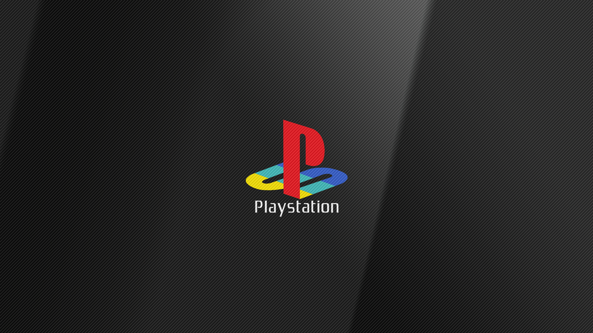 Classic PlayStation Logo on a Carbon Fiber Background
