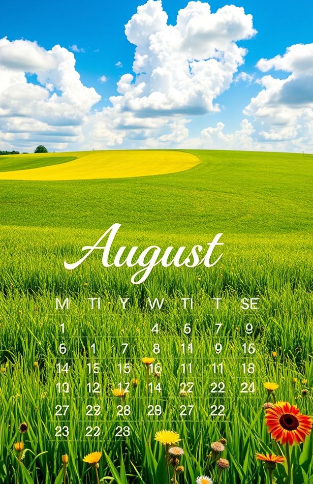 August Calendar Wallpaper