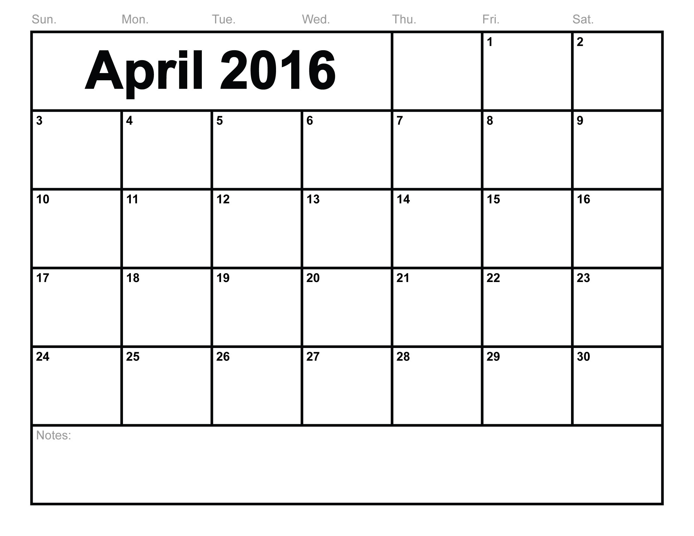 april 2016 calendar printable free blank calendar 2016 2jpg 2376x1836