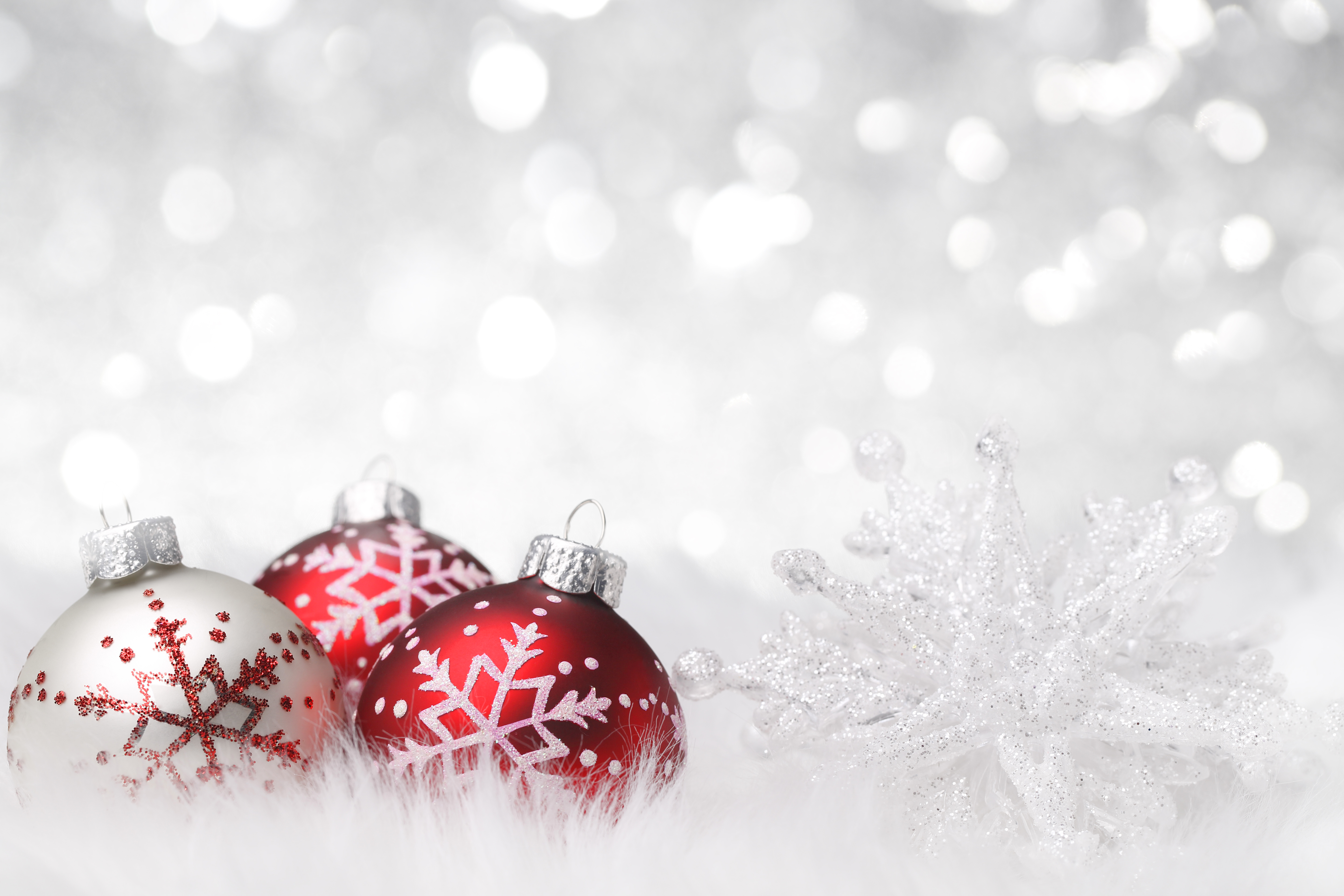 Christmas Background with Snowflake and Christmas Balls Gallery