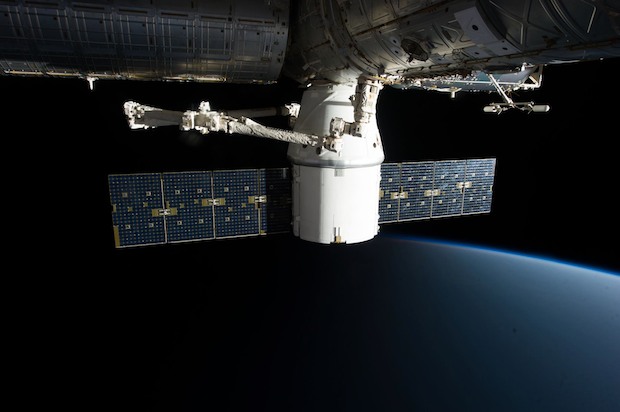 Space X Dragon Docking At International Station