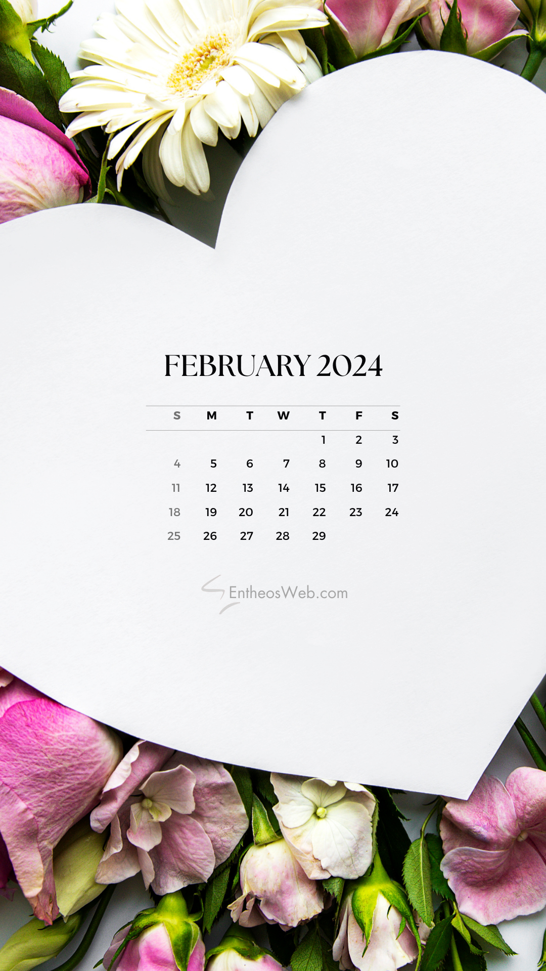 February Phone Wallpaper Calendar Entheosweb