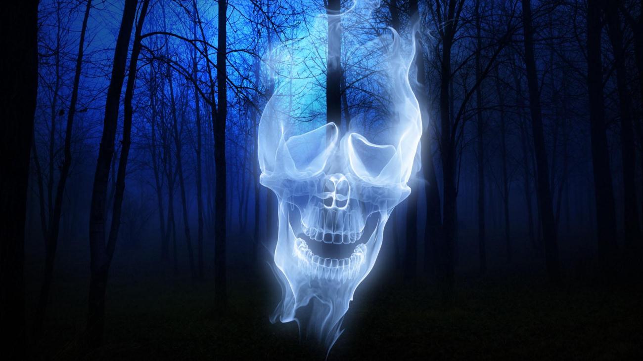 Scary Wallpaper Skull Ghost In Dark Forest Photos Of