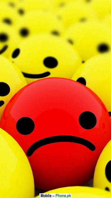 Smiley Wallpaper For Mobile Red Sad Face