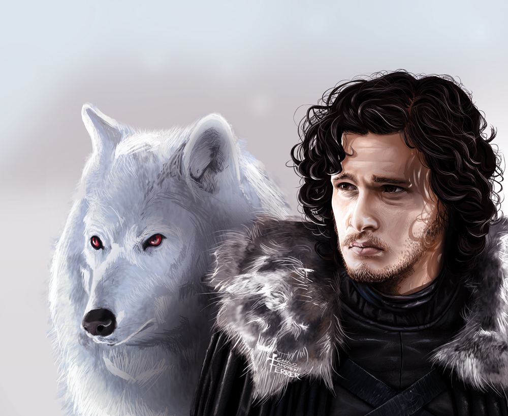 Jon Snow And Bear HD Wallpaper