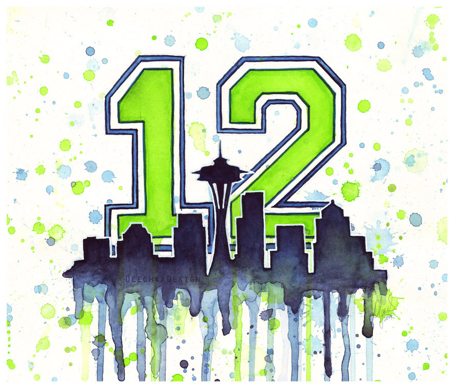 Seattle Seahawks 12th Man Art By Olechka01