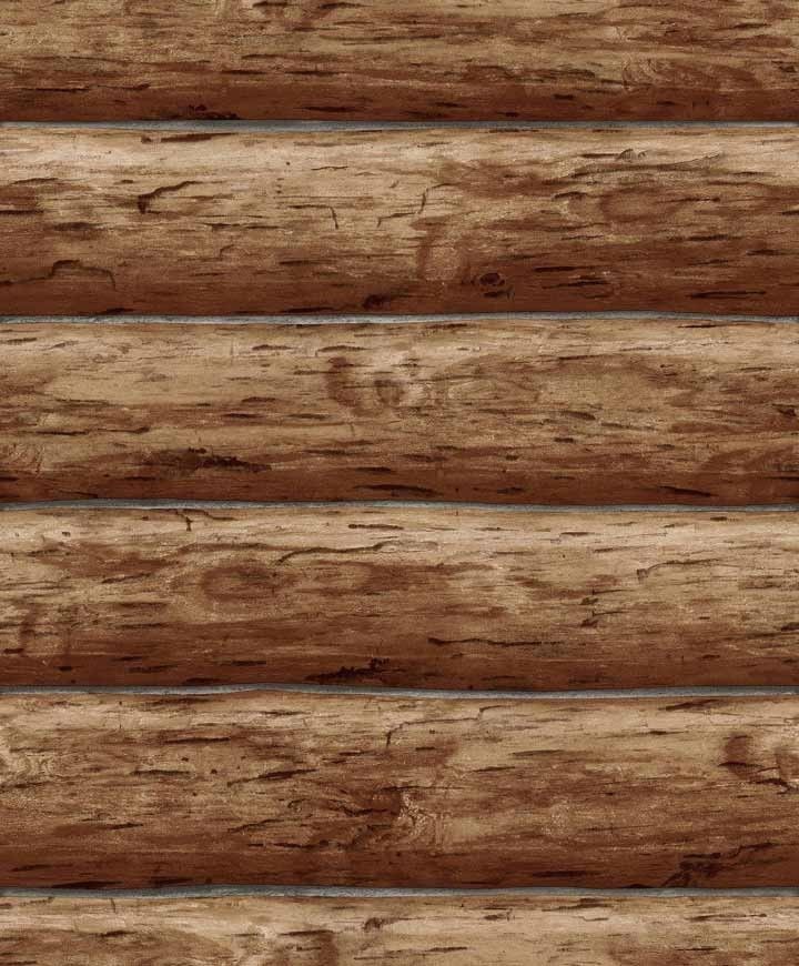 Wallpaper Designer Rustic Log Cabin Brown Wood Wall When We